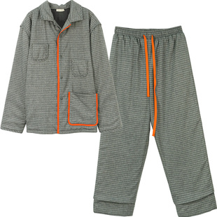 朵朵可可秋冬睡衣男开衫厚夹棉长裤家居服套装