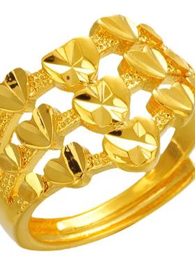 镀24K金开口戒子奢华简约仿真