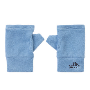 伯希和儿童手套加厚男女童漏指写字抓绒半指套宝宝冬季保暖手套