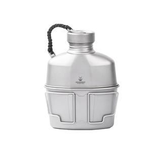 银蚁纯钛单兵饭盒行军壶水壶套装多功能大容量可折叠露营户外钛碗