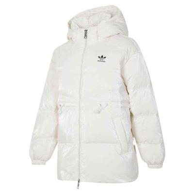 阿迪达斯三叶草保暖连帽羽绒服