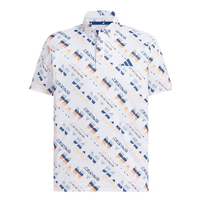 Adidas/阿迪达斯官方正品男针织吸湿排汗印花高尔夫球服JZ4363