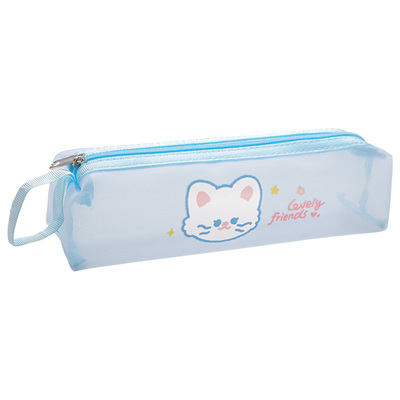 简约大容量网纱袋考试用笔袋文具