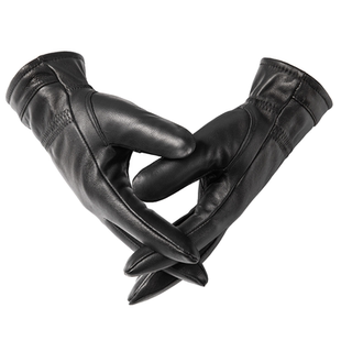 真皮手套男士女士冬季骑行保暖加绒加厚绵羊皮开车摩托车薄款防风