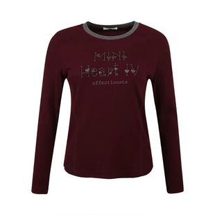 中年妈妈纯棉长袖t恤卫衣女新款洋气春秋宽松大码内搭打底衫上衣