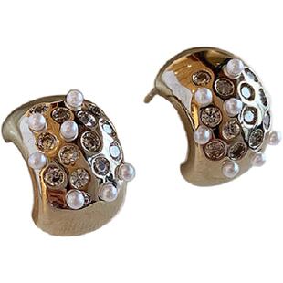 珍珠耳圈耳环2026新款爆款高级感轻奢纯银针耳钉女士独特绝美耳饰