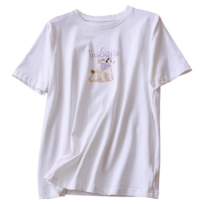 萌趣卡通印花宽松显瘦短袖T恤女