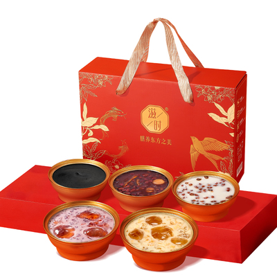 中秋限定滋时鲜炖甜品开盖即食红豆沙桃胶