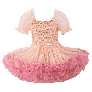 TXXKids特小汐女童tutu裙网红公主裙粉色网纱蓬蓬裙短袖生日礼服