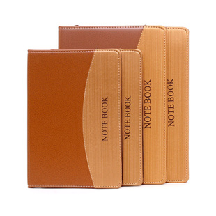 申士复古牛皮皮面笔记本子A5加厚商务办公记事本B5工作日志记录本