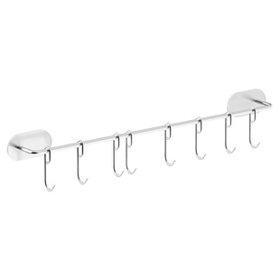 御仕家304不锈钢厨房挂钩架免打孔一排墙壁挂杆铲子勺子置物挂式