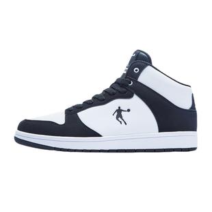 乔丹加绒保暖高帮板鞋男运动鞋2025冬季新款红色鞋子平底潮休闲鞋