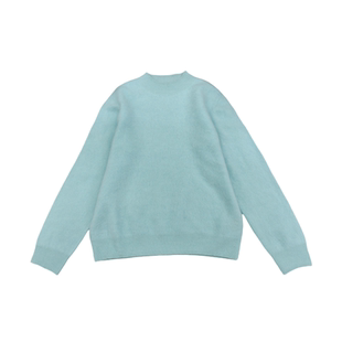 云感拉绒超软无缝一体半高领宽松针织羊绒衫秋冬慵懒风绵羊毛上衣