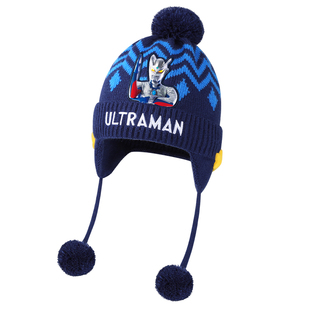 奥特曼儿童帽子男童冬季2025新款男孩保暖针织帽加绒护耳防寒宝宝
