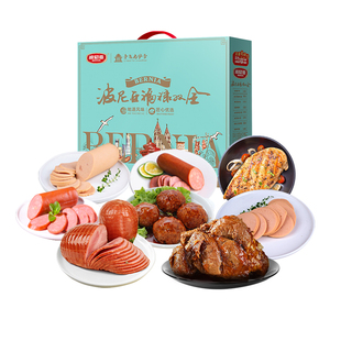 波尼亚火腿酱卤熟食肉食年货礼盒春节送礼福禄双全1890g