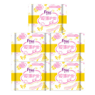 Free护垫超薄透气女活性蓝棉柔卫生垫5包152mm组合套装140片正品