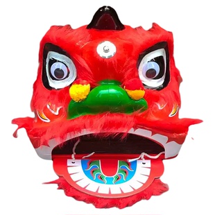 狮子头舞狮道具儿童醒狮套装小狮子学生表演服装狮头摆件全套衣服