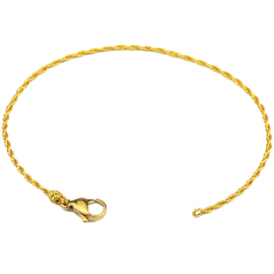 金色手链绳可穿珠情侣女款细手工编织半成品简约黄金串珠手绳脚链