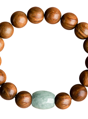 天然绿檀木手串天然翡翠手链男女