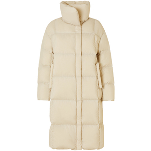 QS秸熙2025冬季新款纯色保暖高领羽绒服宽松廓型泡芙显瘦加绒外套