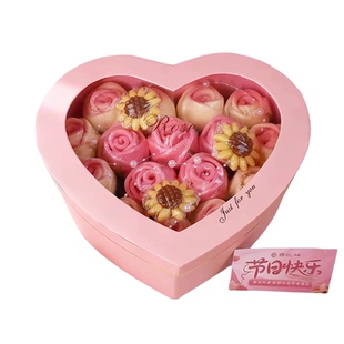 玫瑰花礼盒包点花饽饽520花馍馍花束送女友生日情人节礼物礼品