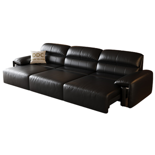 DDC意式轻奢可躺可睡多功能电动沙发床小户型客厅真皮沙发三人位