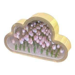 云朵郁金香小夜灯diy手工花海生日礼物女生闺蜜送女友女孩高级感