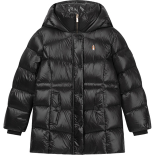 暇步士童装女童中长款羽绒服25冬新品中大童保暖羽绒服儿童户外服