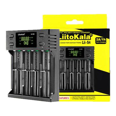 LiitoKala Lii-S4 18650 智能充电器 LED 4 插槽用于26650 21700