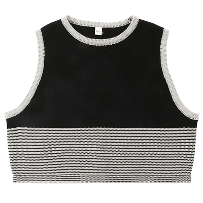 YUSONG◆儿童条纹拼接针织马甲