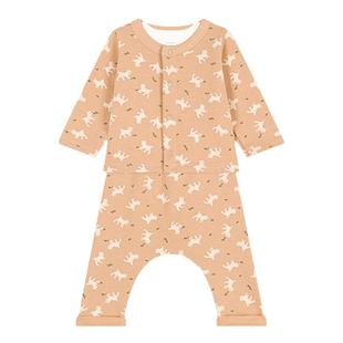 法国小帆船Petitbateau秋冬婴儿上衣裤子包屁衣套装A087U