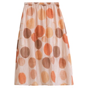 ltyp旅途原品 新店专享五折NO.150 莱赛尔亚麻印花八分半身裙女春