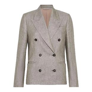 BC/BRUNELLO CUCINELLI 女士亚麻混纺夹克西服外套银泰301604