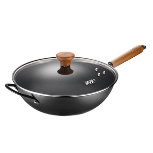 【新品】爱仕达铁锅钛铁炒锅无涂层家用免开锅锤纹炒菜锅不粘锅