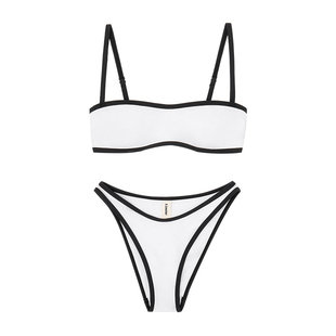 【张俪同款】Limone高级感白色分体式泳衣比基尼海边泳装度假风