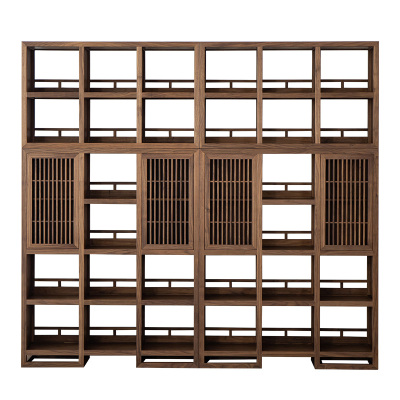 洪林坊博古架北美黑胡桃木