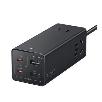 小米67W桌面快充插座Pro氮化镓充电排插板旅行多孔便携桌面充电器