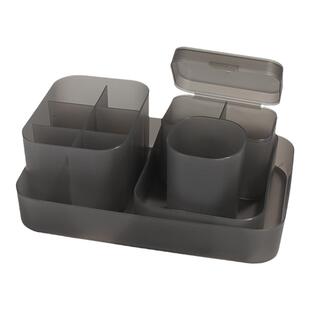 日式美甲工具收纳盒子桌面整理箱棉片盒托盘笔筒大容量美甲店专用