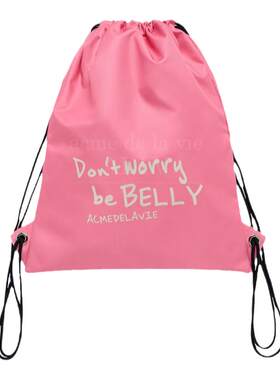 ADLV秋冬季包袋 四叶草粉红熊BELLY系列熊印花抽绳健身包收纳书包
