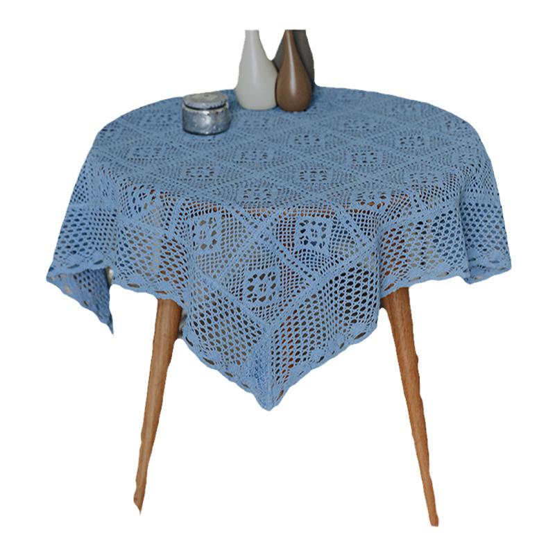 森系田园风仿钩针镂空长方形圆形餐桌桌布茶几床头柜斗柜沙发盖巾