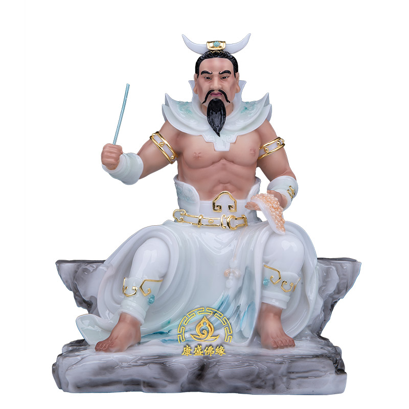 汉白玉盘古伏羲神农大帝神像摆件