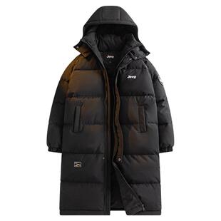 Jeep吉普男士羽绒服冬季爆款2025新款长款连帽户外抗寒保暖外套男