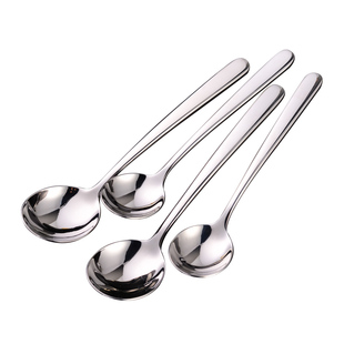 304食品级不锈钢勺子家用精致调羹316L长柄加深汤勺高颜值汤匙