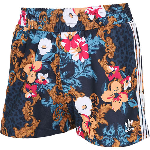 Adidas/阿迪达斯官方正品三叶草女子松紧腰休闲运动短裤GN8118