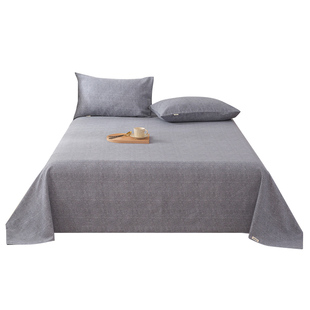 老粗布床单单件加厚亚麻四季宿舍单人学生棉麻夏季凉席被单三件套