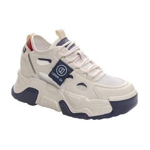 内增高老爹鞋女款网面透气软底2025新款夏季爆款休闲运动小白鞋子