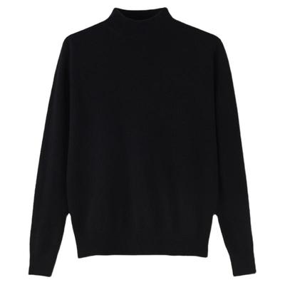 冬季复古法式半高领通勤长袖毛衣