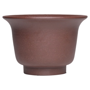 尚扣紫砂 原矿圈足矮金钟花盆 徐卫群手工古典桌面兰花绿植花器