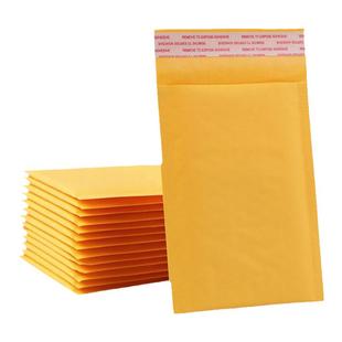 黄色牛皮纸气泡信封袋气泡袋防震快递包装泡沫膜气泡袋气泡膜定制