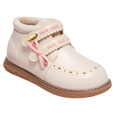斯纳菲女童短靴加绒白色公主鞋